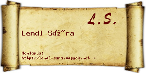 Lendl Sára névjegykártya