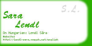 sara lendl business card
